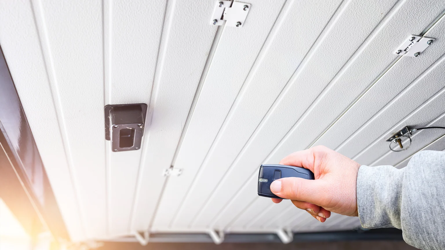 Garage door remote press