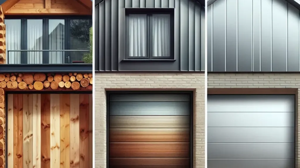 aluminum, steel, or wood garage