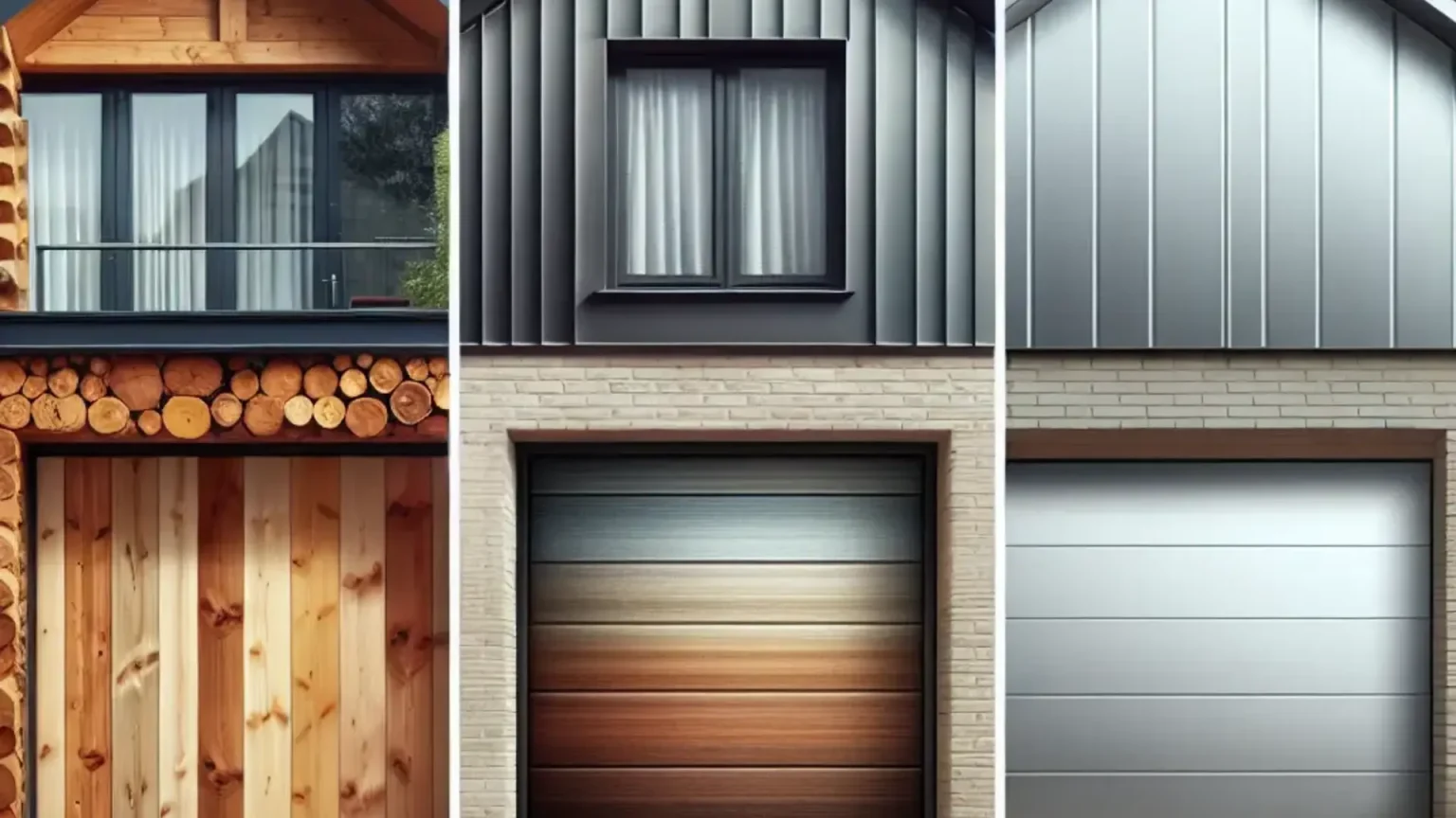 aluminum, steel, or wood garage