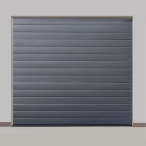 Grey garage in a white frame