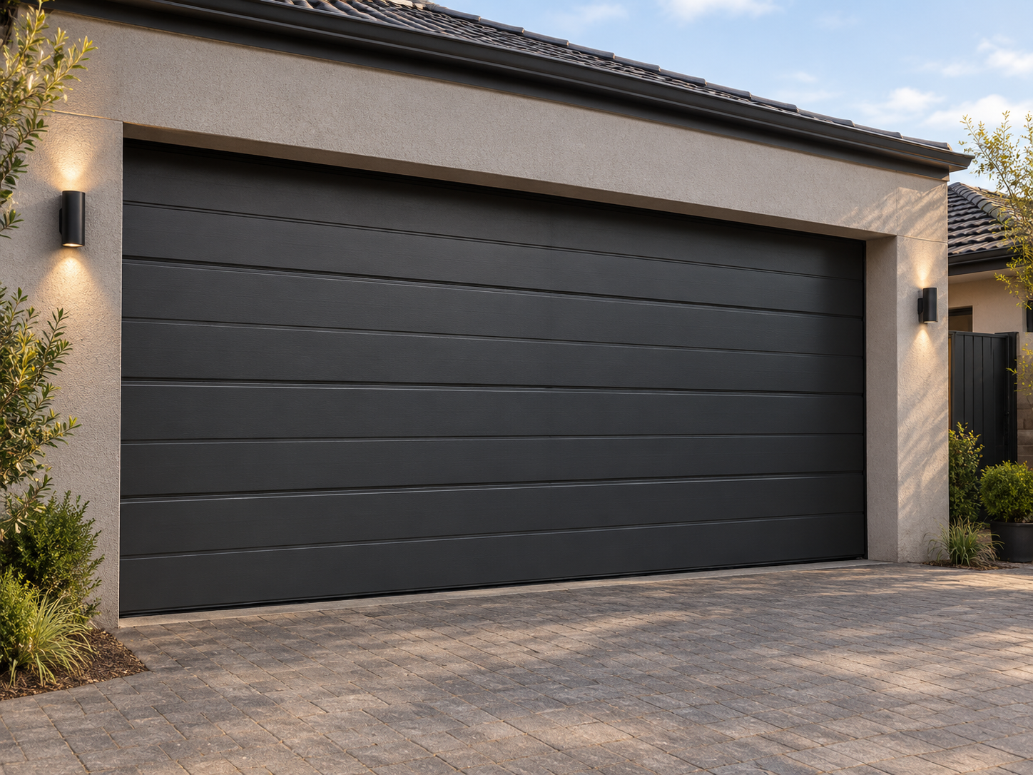 Charcoal Three Slat Garage Door